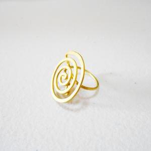 Coil Brass Ring, Fashion Designs - Adjustable..