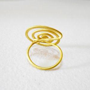 Coil Brass Ring, Fashion Designs - Adjustable..