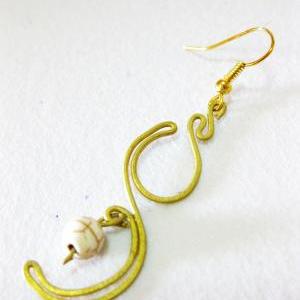 Swirl Brass Earrings, Brass Dangle Earrings With..