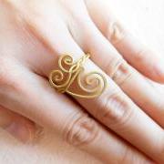 Brass Ring, Fashion Designs - Adjustable Ring, Jewelry Thailand Handmade. (JR1016)