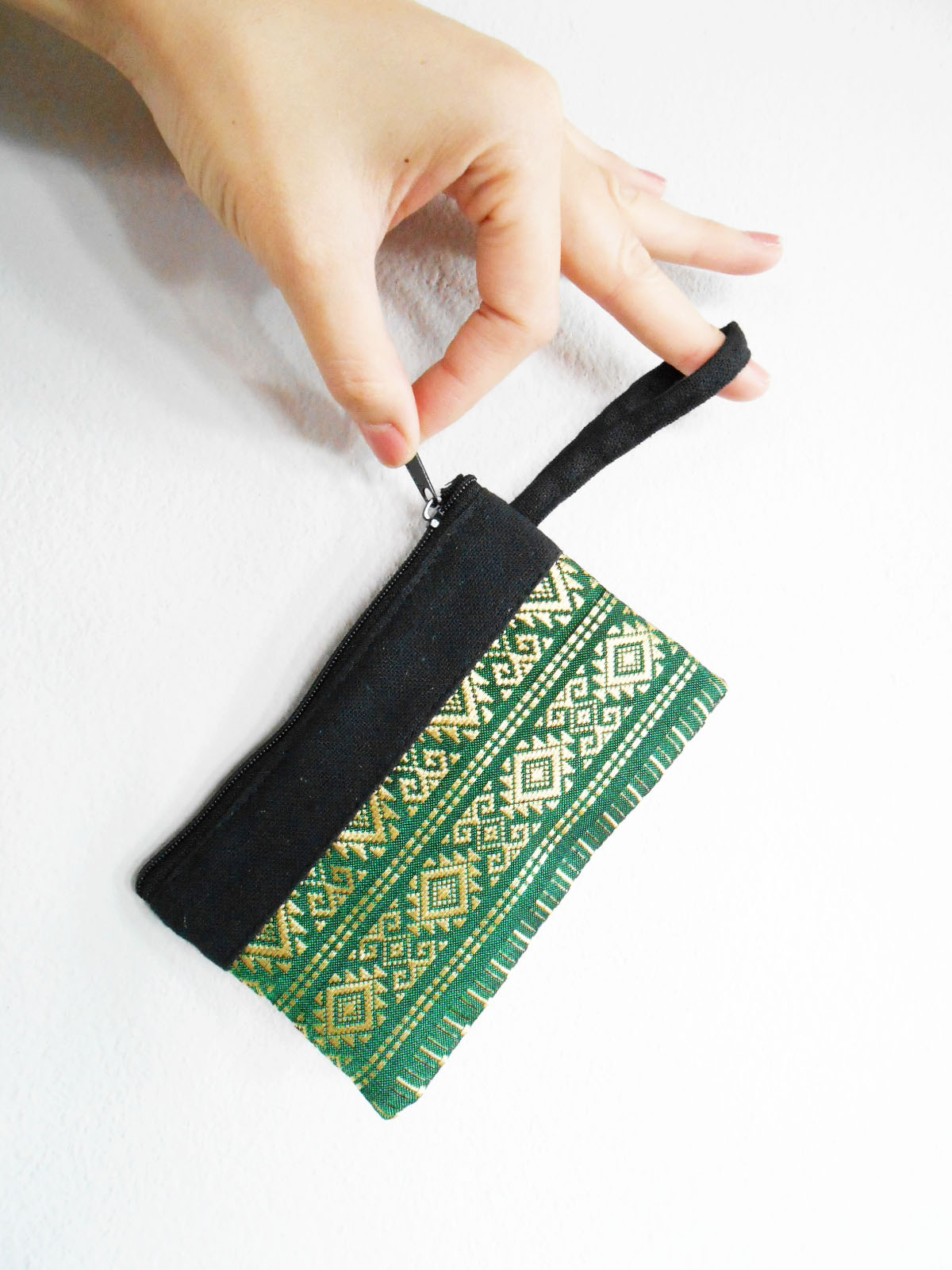 Coin Purse Women's Wallet Hand Painted Clutch Zipper Thai Change Bag  Card Holder