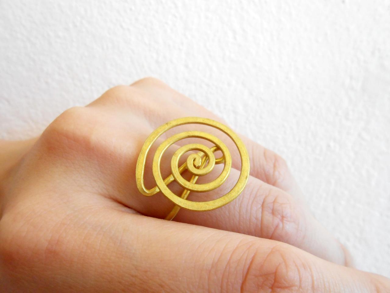 Coil Brass Ring, Fashion Designs - Adjustable Ring, Jewelry Thailand Handmade. Jr1011